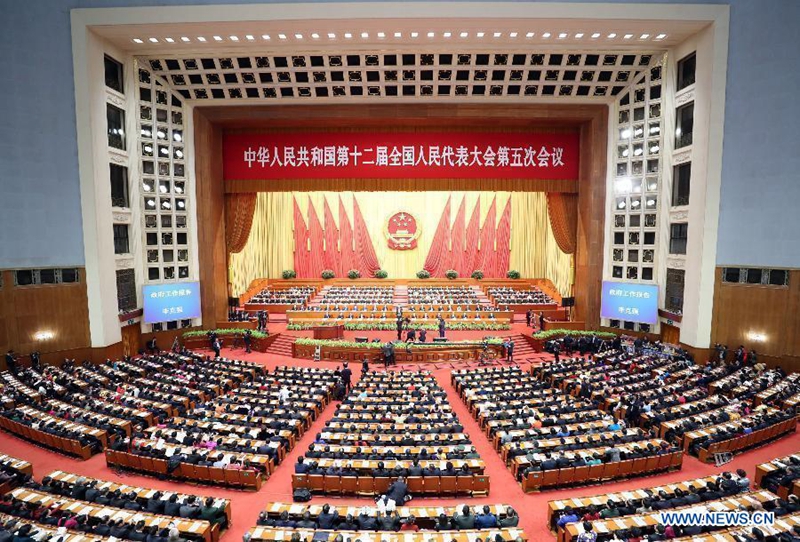 The fifth session of the 12th National People's Congress opens at the Great Hall of the People in Beijing, capital of China, March 5, 2017. (Xinhua/Xie Huanchi)