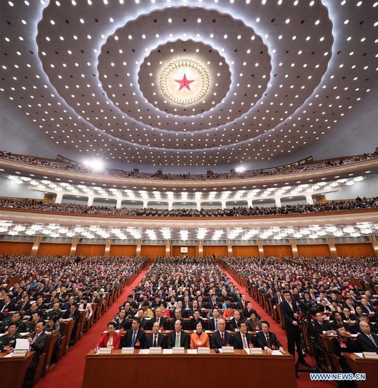 The fifth session of the 12th National People's Congress opens at the Great Hall of the People in Beijing, capital of China, March 5, 2017. (Xinhua/Lan Hongguang)