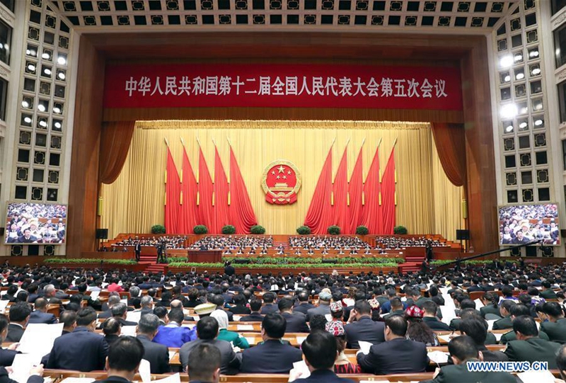 The fifth session of the 12th National People's Congress opens at the Great Hall of the People in Beijing, capital of China, March 5, 2017. (Xinhua/Pang Xinglei) 