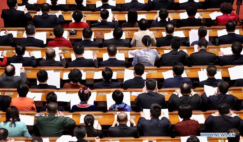 The fifth session of the 12th National People's Congress opens at the Great Hall of the People in Beijing, capital of China, March 5, 2017. (Xinhua/Jin Liwang) 