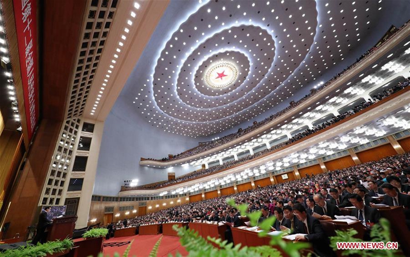 Chinese Premier Li Keqiang delivers a government work report during the opening meeting of the fifth session of China's 12th National People's Congress (NPC) in Beijing, capital of China, March 5, 2017. (Xinhua/Ma Zhancheng)