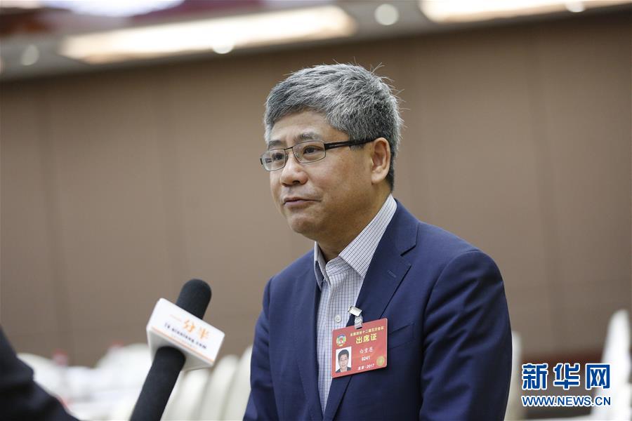 　全国政协委员白重恩说，推进供给侧结构性改革，根本还是要让企业真正成为市场的主体。要让企业在优胜劣汰中找到发展方向；让政府更好发挥作用，创造公平良好的市场环境。新华社记者 张玉薇 摄