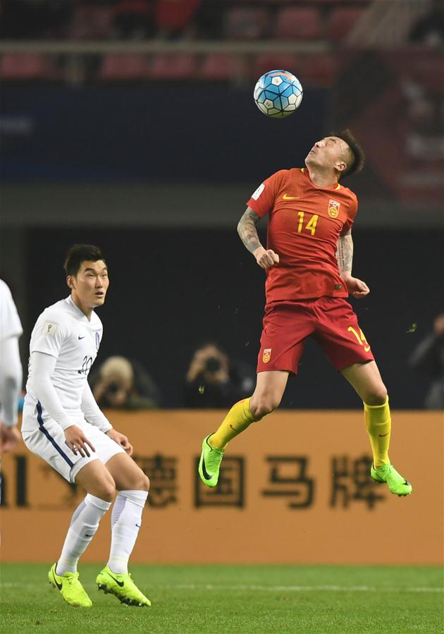 （体育）（40）足球&mdash;&mdash;世预赛：中国队战胜韩国队