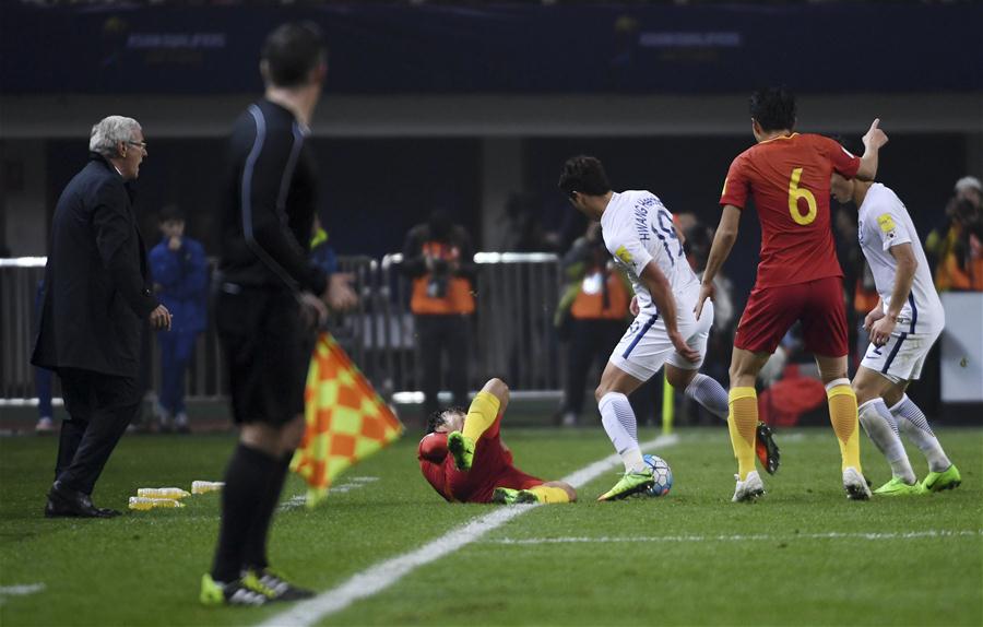 （体育）（58）足球&mdash;&mdash;世预赛：中国队战胜韩国队