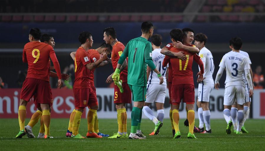 （体育）（48）足球&mdash;&mdash;世预赛：中国队战胜韩国队