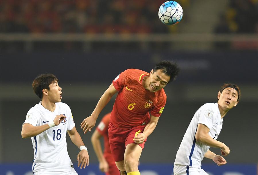 （体育）（43）足球&mdash;&mdash;世预赛：中国队战胜韩国队