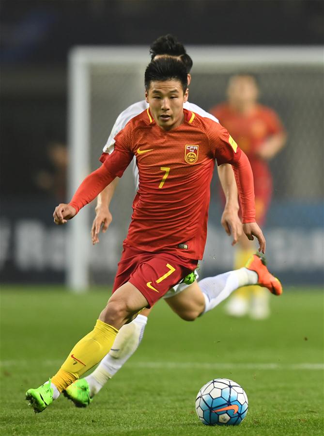 （体育）（38）足球&mdash;&mdash;世预赛：中国队战胜韩国队