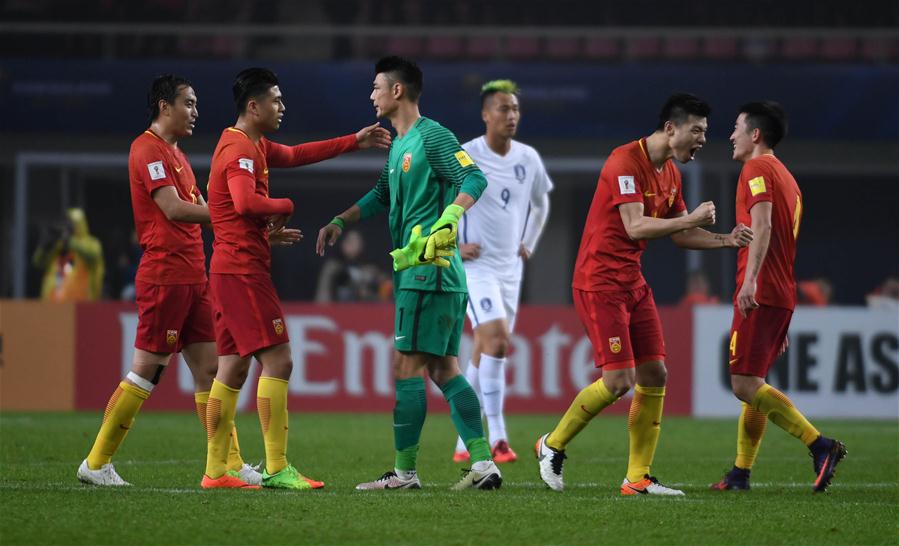 （体育）（47）足球&mdash;&mdash;世预赛：中国队战胜韩国队