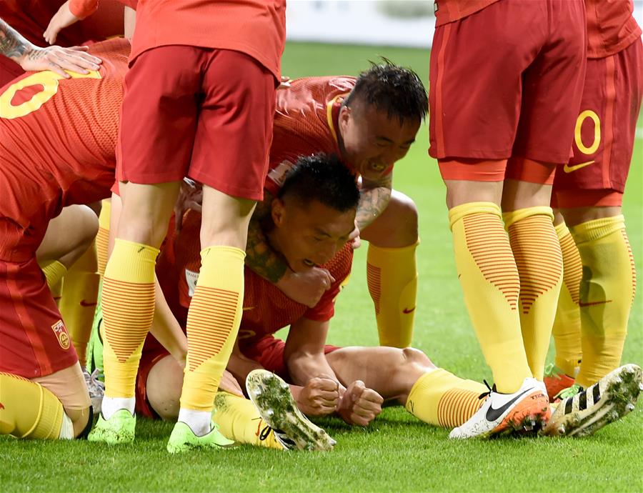 （体育）（35）足球&mdash;&mdash;世预赛：中国队战胜韩国队