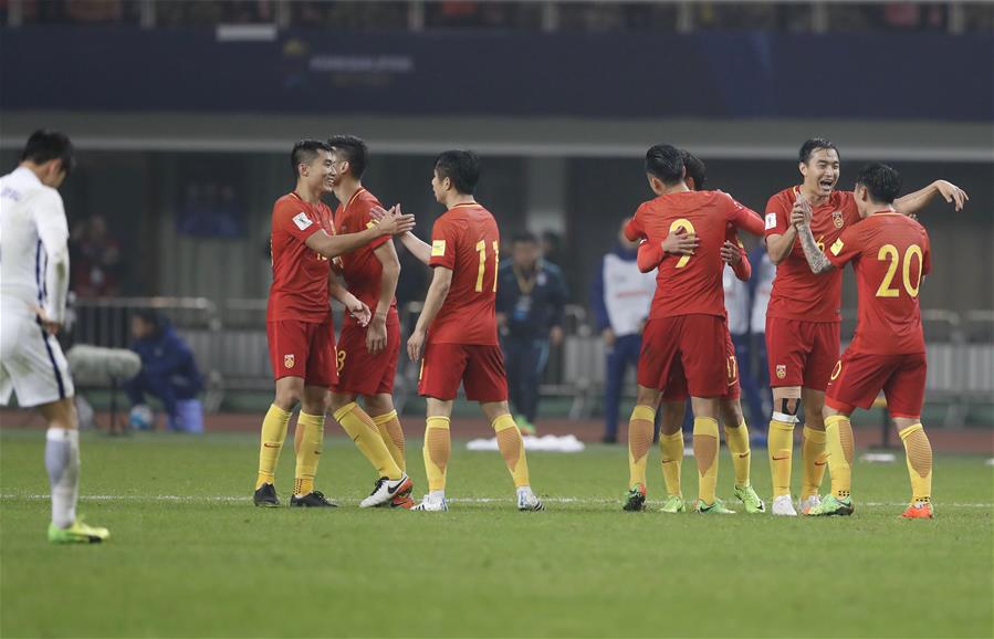 （体育）（11）足球&mdash;&mdash;世预赛：中国队战胜韩国队