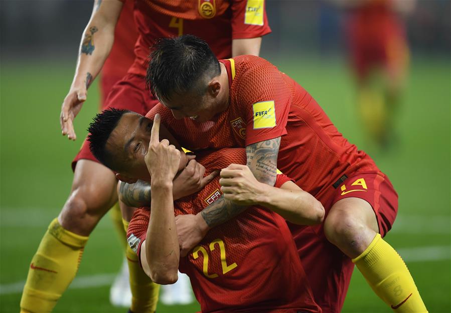 （体育）（54）足球&mdash;&mdash;世预赛：中国队战胜韩国队