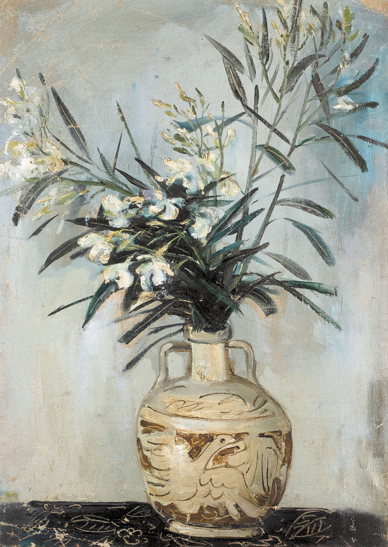 12 苏天赐 夹竹桃 布面油画 66×44cm 1964年_副本