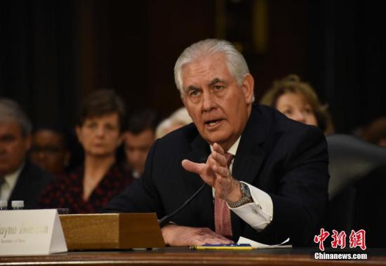 资料图：美国国务卿雷克斯&middot;蒂勒森。<a target='_blank' href='http://www.chinanews.com/'>中新社</a>记者 刁海洋 摄