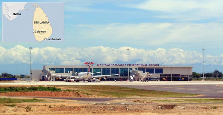 资料图:图为斯里兰卡汉班托塔港地理位置示意