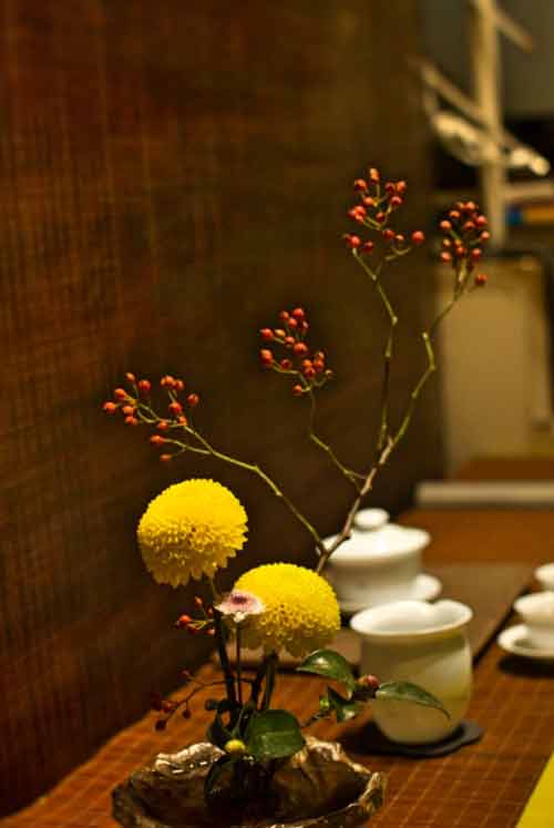 三里河第三小学黄子逸茶席插花：秋之韵