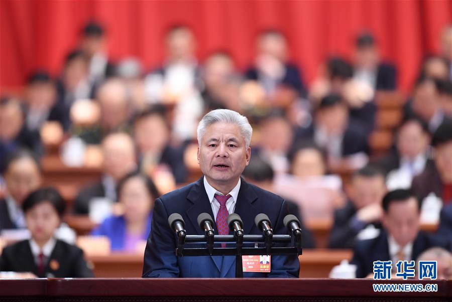 3月10日，全国政协十三届一次会议在北京人民大会堂举行第三次全体会议。这是姚增科委员作大会发言。 新华社记者 高洁 摄