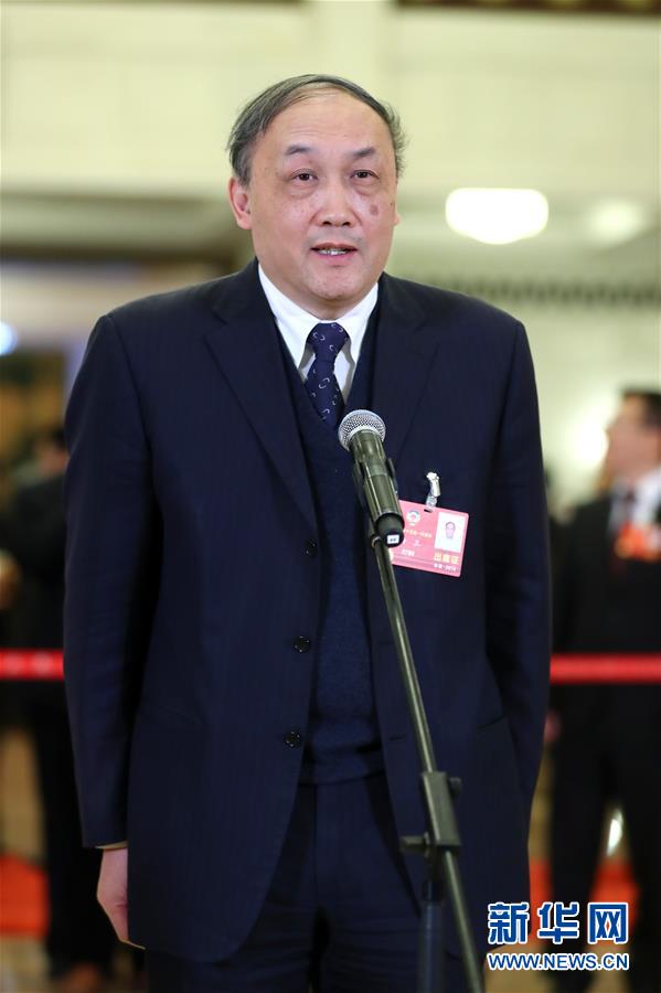 　　3月15日，全国政协十三届一次会议在北京人民大会堂举行闭幕会。这是全国政协委员杨卫在“委员通道”接受采访。 新华社记者张玉薇摄