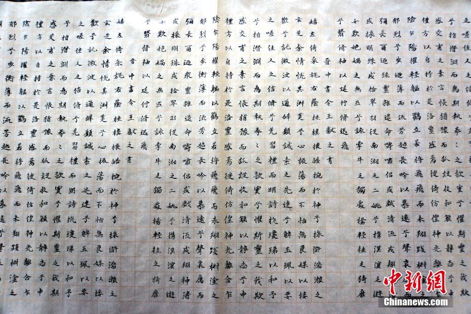 陕西一高校书法学院收寒假作业如铺&ldquo;地毯&rdquo;