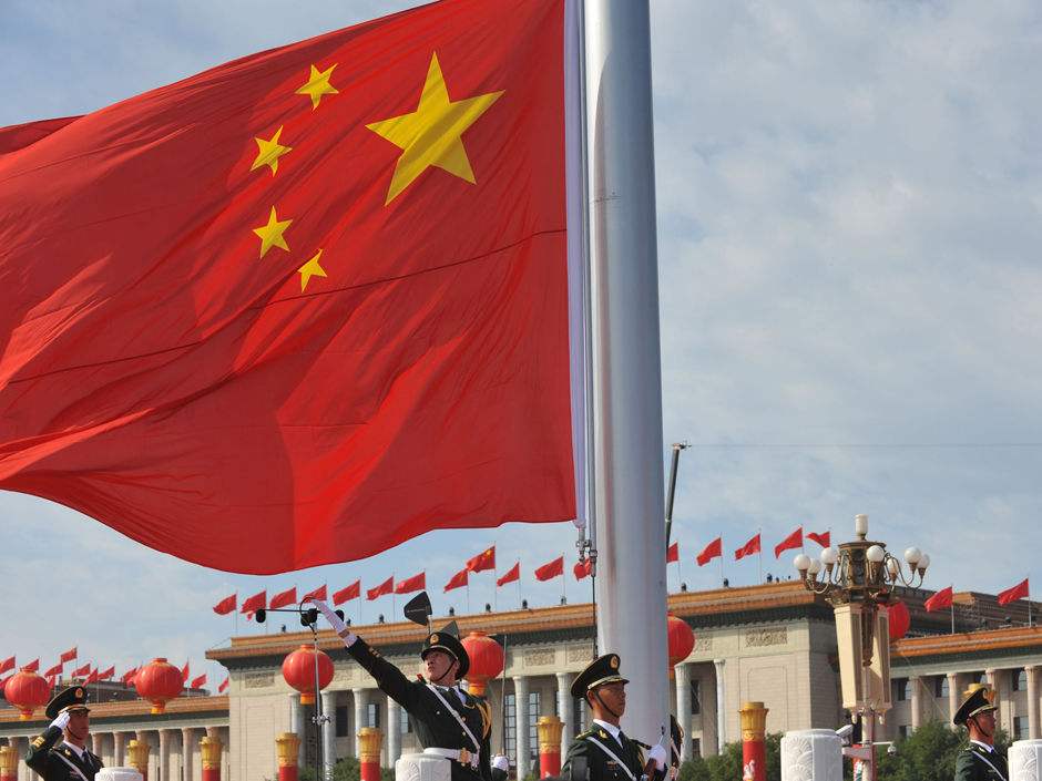 北京中杉学校参加天安门升旗仪式
