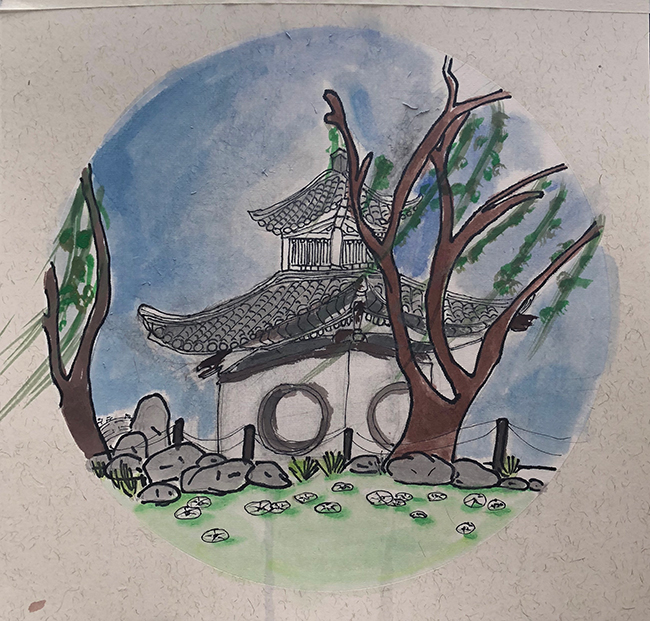 翟知萱：画《夏至 杨柳青青江水平》