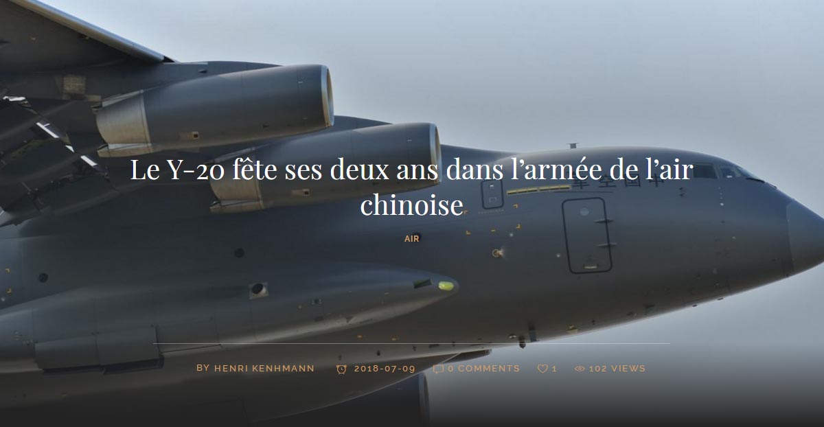 法媒:2020年中国空军将装备40架运-20 可投送