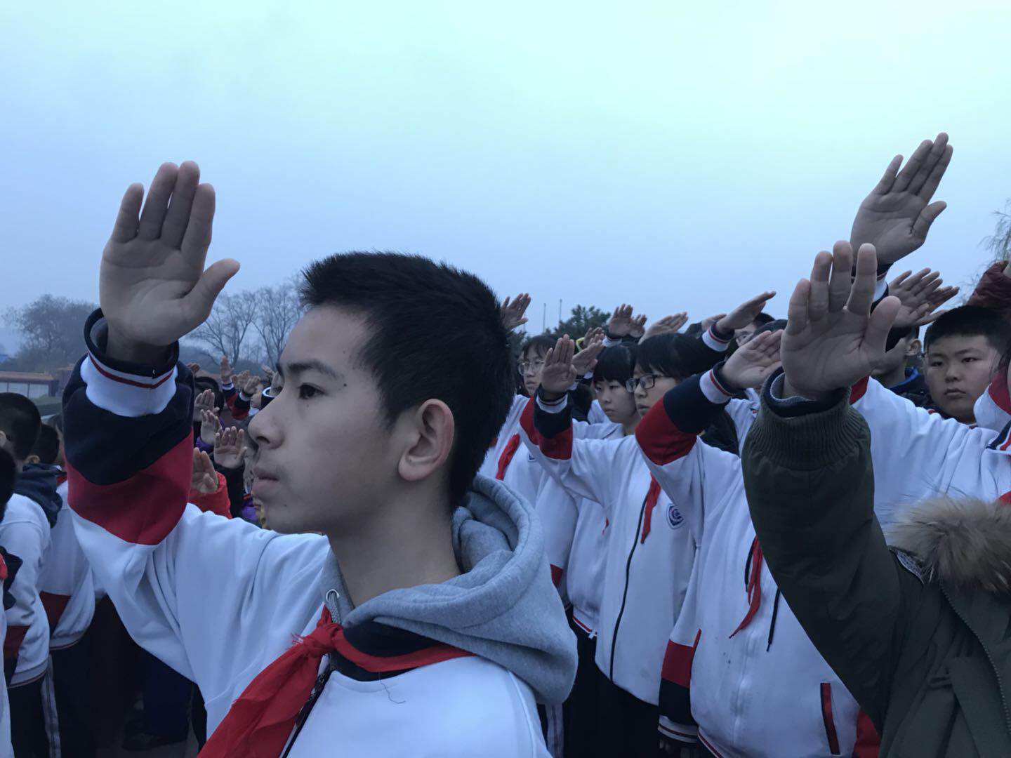陈经纶保利分校观天安门升旗