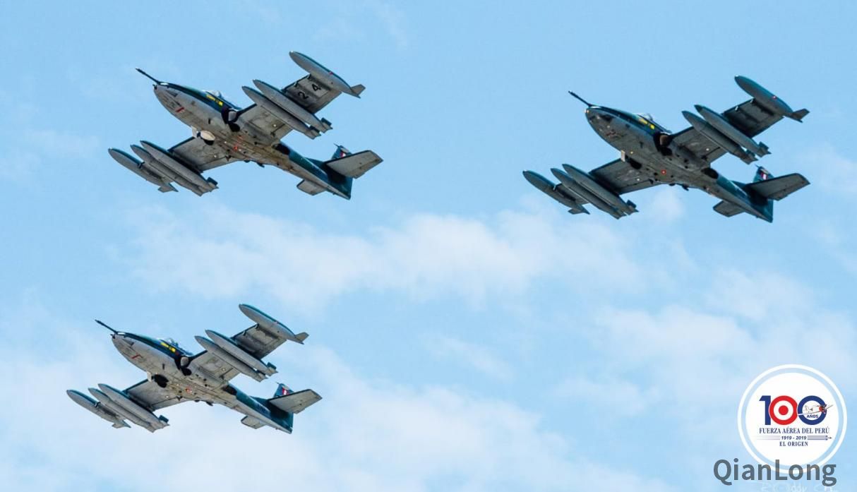 秘鲁空军的塞斯纳a-37"蜻蜓"攻击机(cessna a-37 dragonfly)正在进行