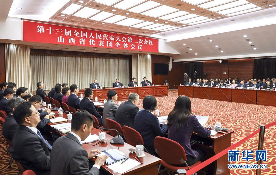 3月6日，十三届全国人大二次会议山西代表团全体会议向媒体开放。 新华社记者 殷刚 摄