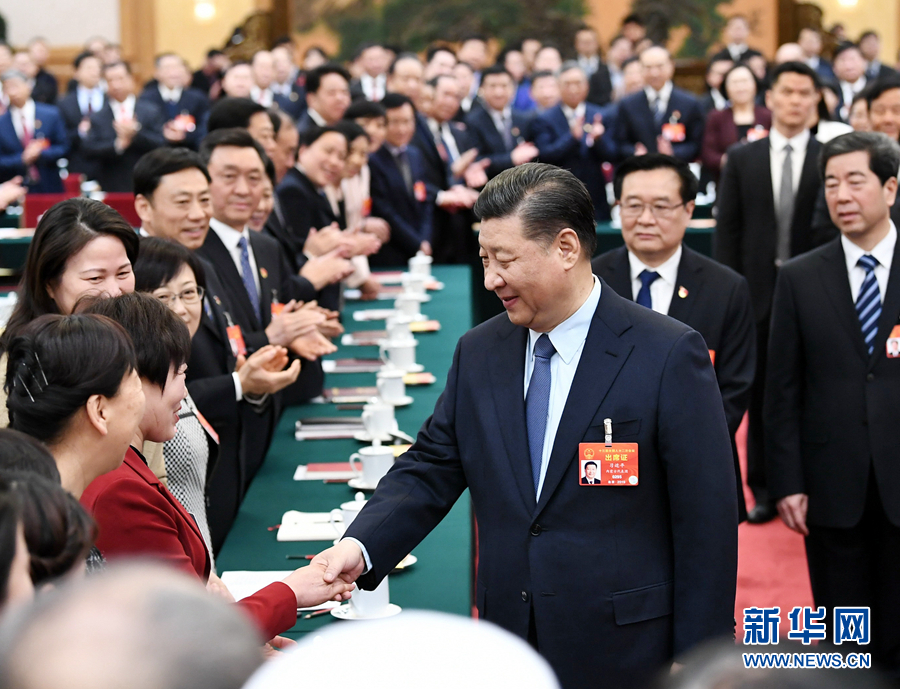3月8日，中共中央总书记、国家主席、中央军委主席习近平参加十三届全国人大二次会议河南代表团的审议。