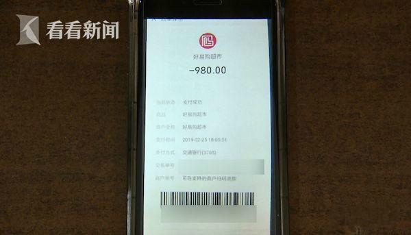 980元付款页面截图