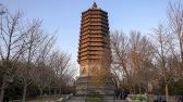 2019年11月19日，北京，初冬的海淀区玲珑公园人少而景美。图为玲珑公园的标志性建筑玲珑塔。赵乃明摄 千龙网发