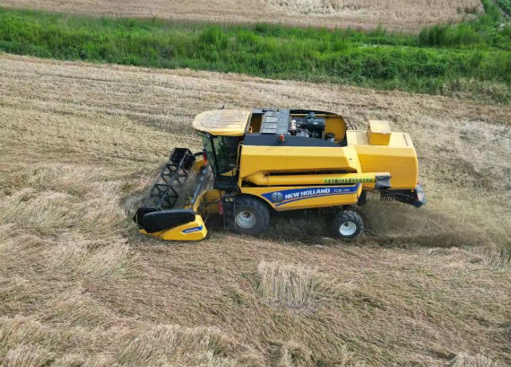 喜看麦田千重浪，颗颗麦粒正归仓