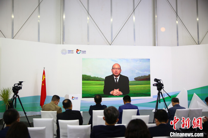 生态环境部宣教中心主任田成川作视频致辞。 <a target=