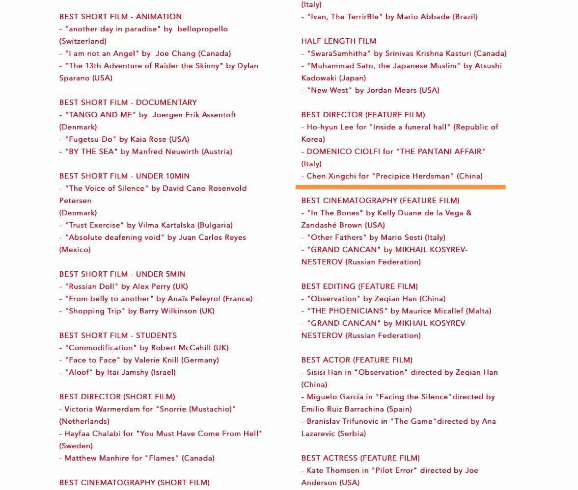 《悬崖边的牧人》获第八届迪拜国际电影节最佳导演奖、影片荣誉奖