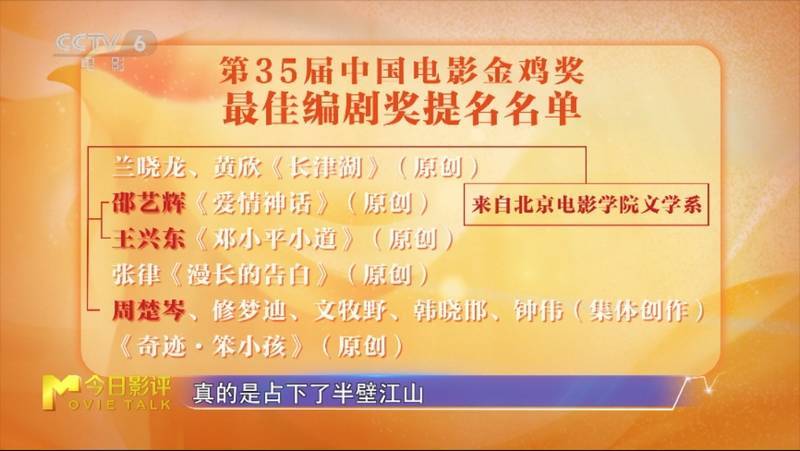 年轻编剧金鸡奖缔造《爱情神话》!《今日影评》为你专业解析