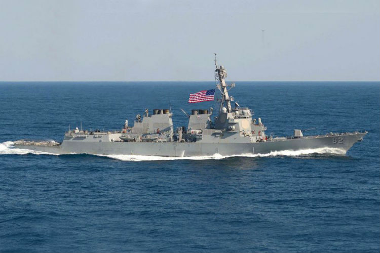 资料图:美国海军"阿利&middot;伯克"级导弹驱逐舰"拉森"号(uss lassen