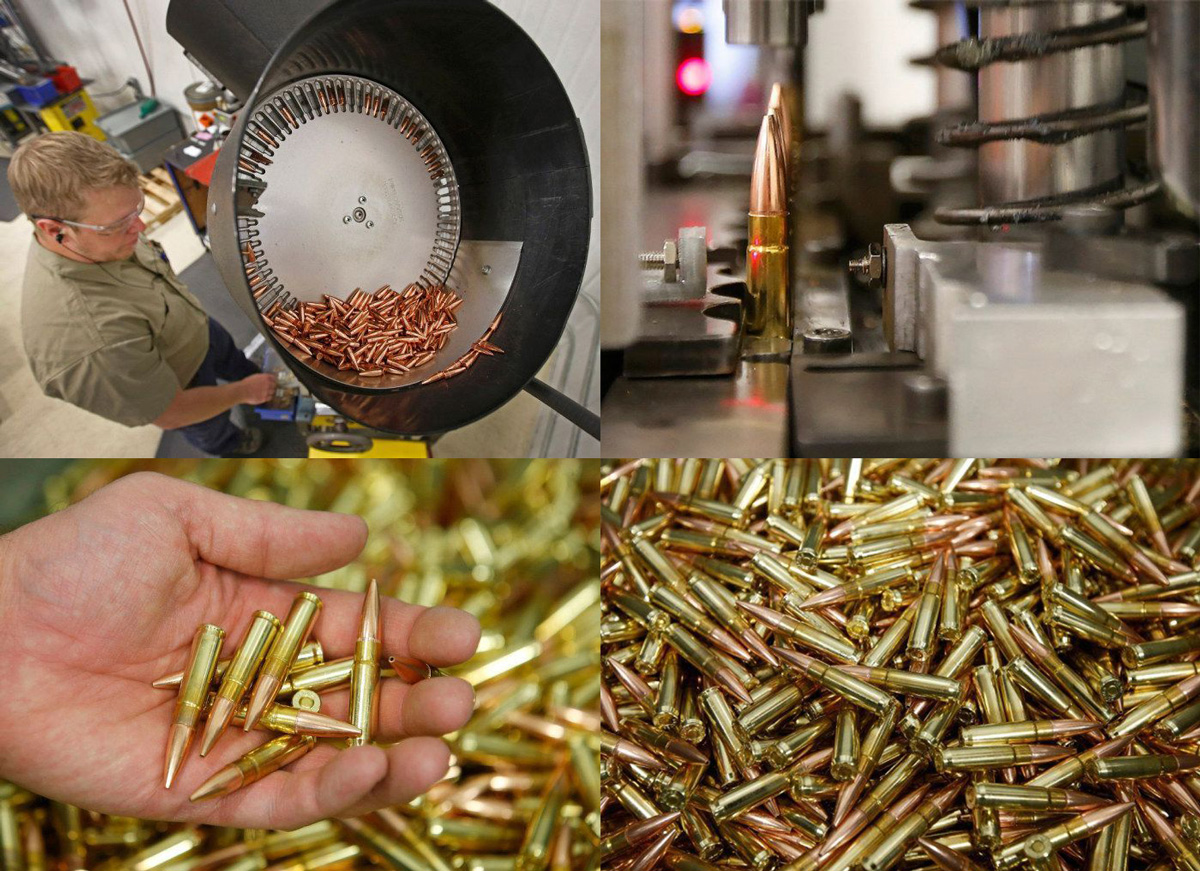 美国弹药工厂子弹生产过程