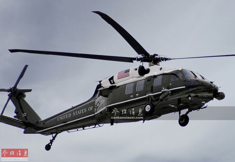 也会搭乘尺寸较小的vh-60n"白鹰"专机,该型机由"黑鹰"直升机改进而来