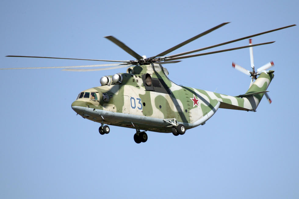 米-26直升机是一款双发多用途重型运输直升机,也是当今世界上仍在服役