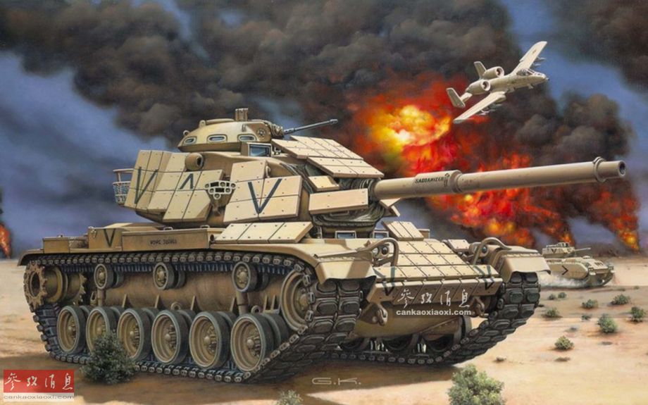 带有爆炸式反应装甲的美军m60a1坦克(海湾战争).