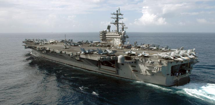 资料图:美国海军"尼米兹"级核动力航母"罗纳德&middot;里根"号(uss