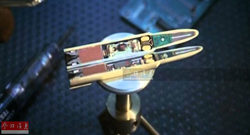 图为"精确制导子弹"的实际剖面截图,可见与传统子弹的结构截然不同