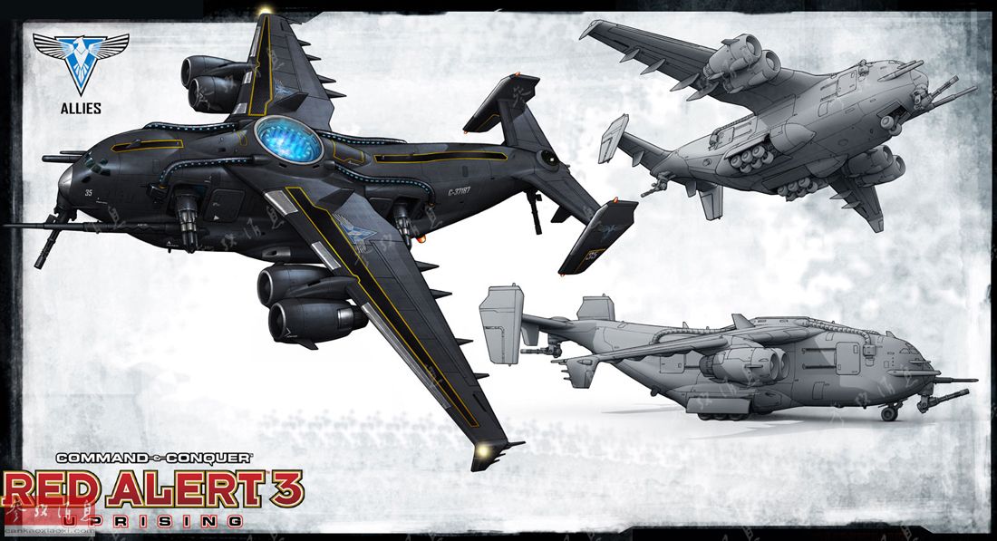 资料片《起义》中,盟军阵营的"先驱者"炮艇机,明显也是ac-130的科幻