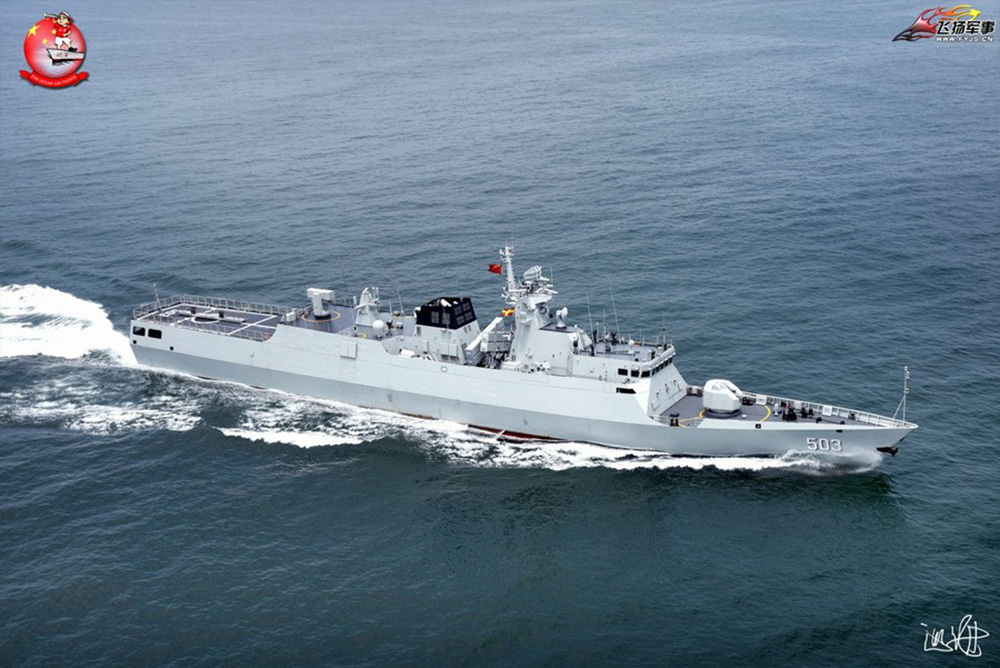 图为航行中的056型导弹护卫舰. 宿州(摄影:巡海)