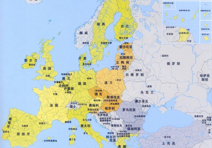 资料图:东欧地图.