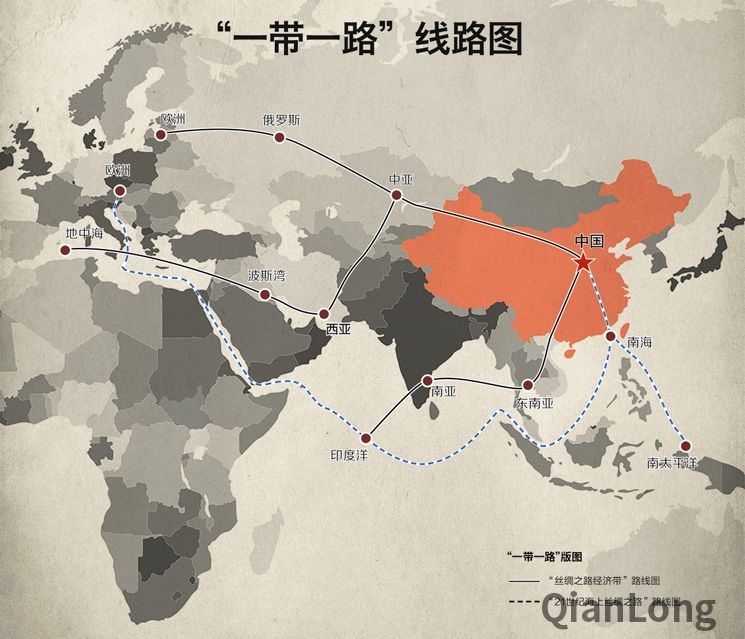 图表:"一带一路"线路图.(东方ic版权图片 请勿转载)