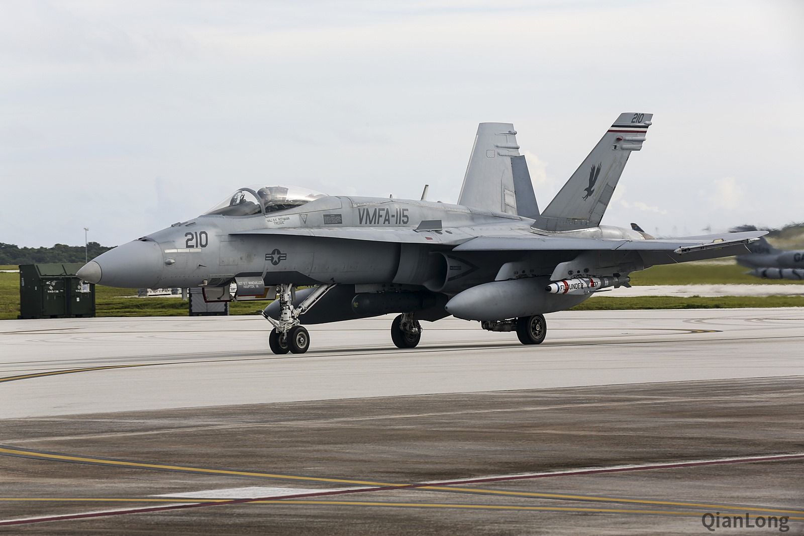 第115"银鹰"战斗机中队的f/a-18c"大黄蜂"战斗机.