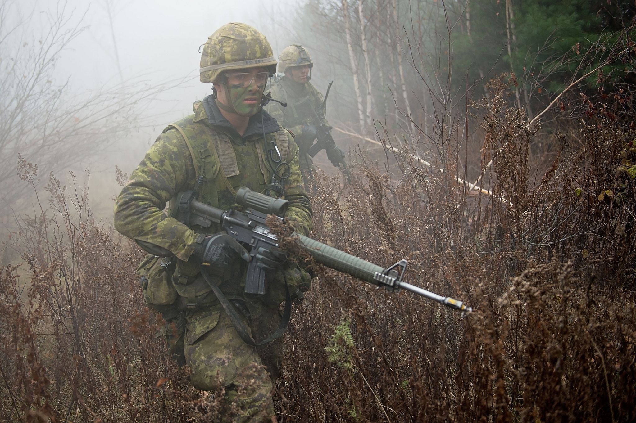 演习中的加拿大陆军第5师士兵.