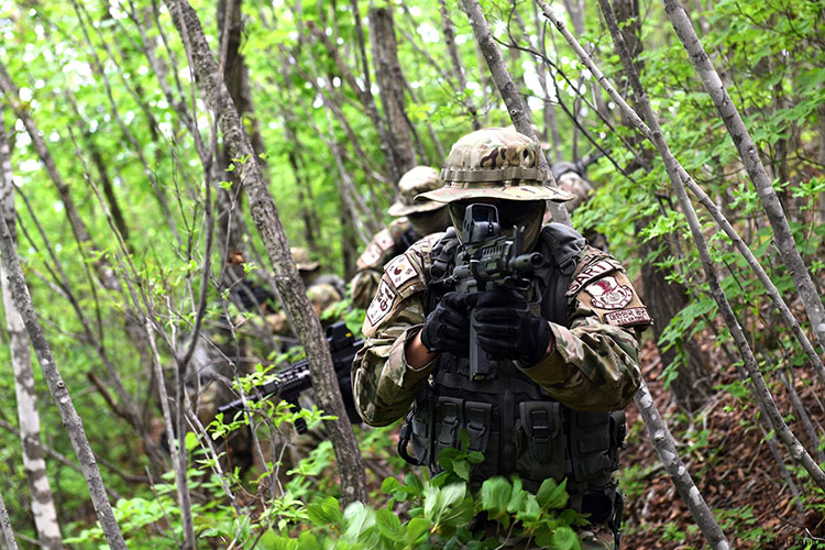 资料图:演习中的的韩军sart队员.