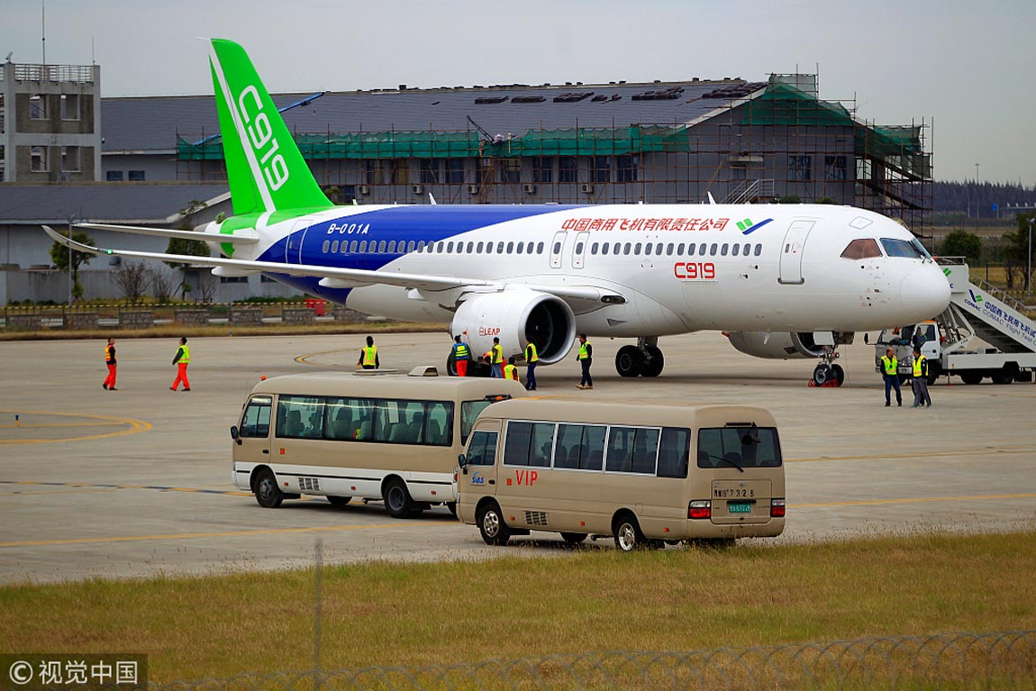 为转战阎良打基础国产c919大型客机在浦东机场完成第四次试飞3